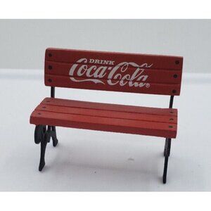 Coca Cola Town Square Collections Figures "Red Park Bench" ©1993